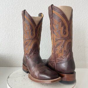 Rod Patrick Mens Cowboy Boots 8.5B Perro Loco Brown Leather Western Square Toe